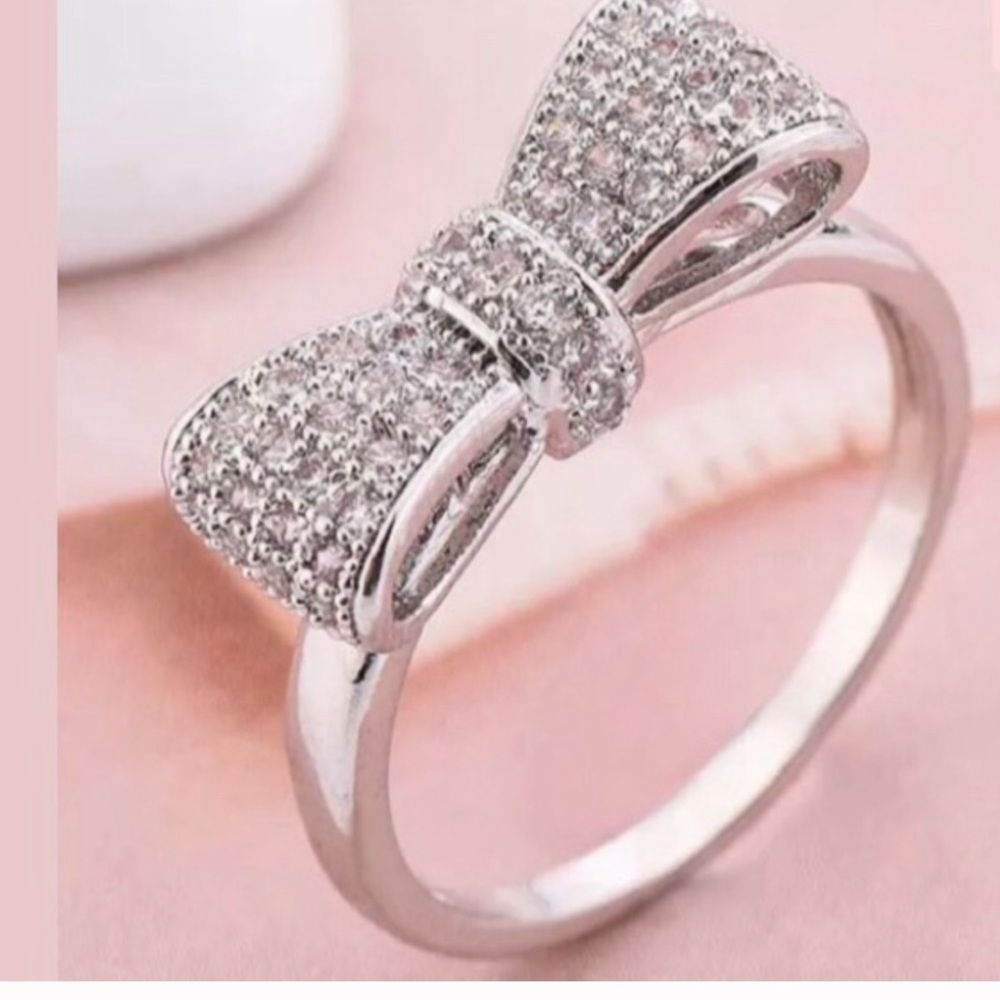 New Sterling Silver Topaz Bow Ring - Picture 4 of 10